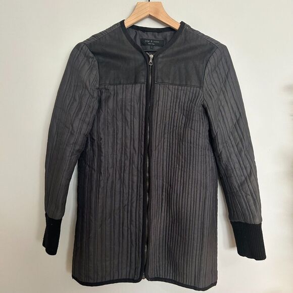 Rag & Bone Waxed Canvas Pocket Double 2-in-1 Parka Jacket w/ Fur Hood - Picture 11 of 16